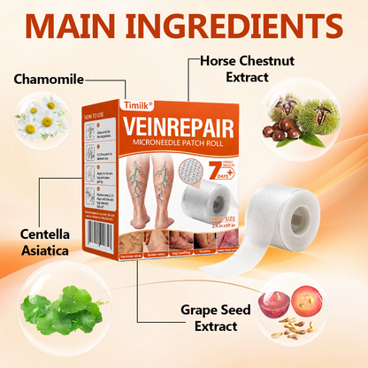 🔥 LIMITED SPECIAL OFFER🔥Acezozla® VeinRepair Microneedle Patch Roll (Advanced Microneedle Vein Repair Patch for Bulging Veins, Swelling, Heavy Legs & Daily Leg Discomfort)